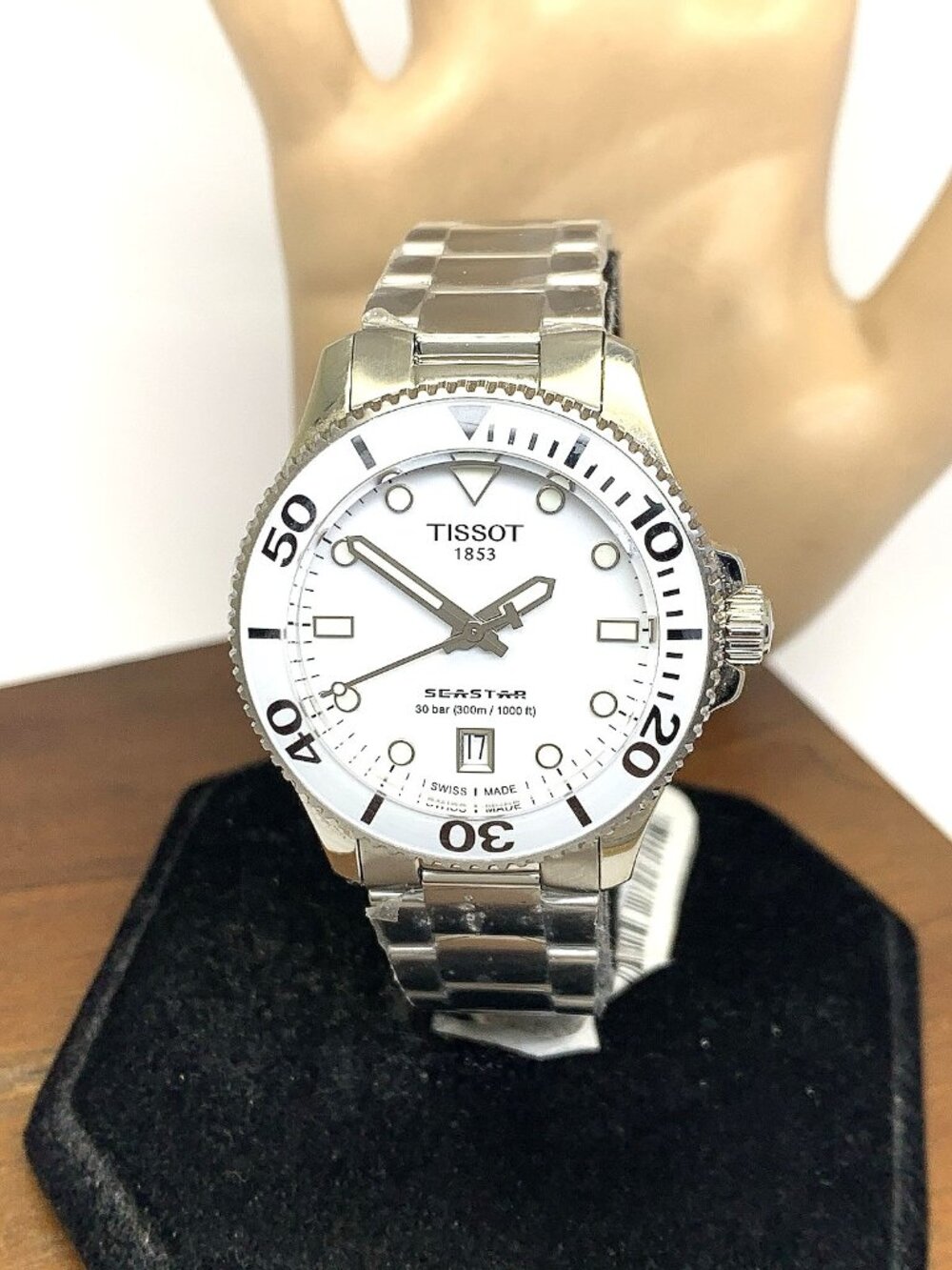 Tissot Women's Watch Seastar Swiss Quartz White Dial Silver 36mm T1202101101100